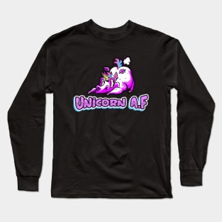 Unicorn AF, Funny Cute, Unicorn Gift, Unicorn Meme Long Sleeve T-Shirt